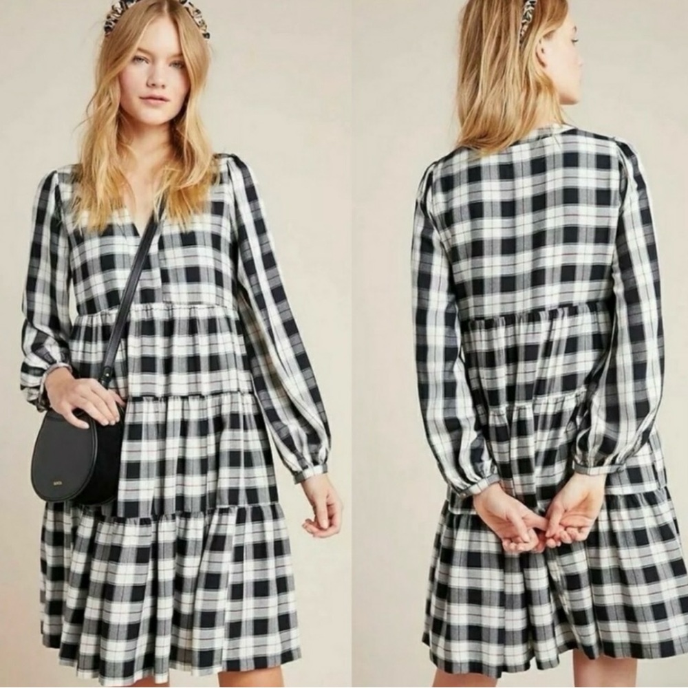 Anthropologie Maeve plaid dress